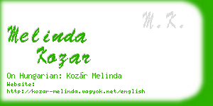 melinda kozar business card